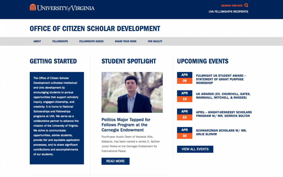 Screen Shot of Citizen Scholars Site